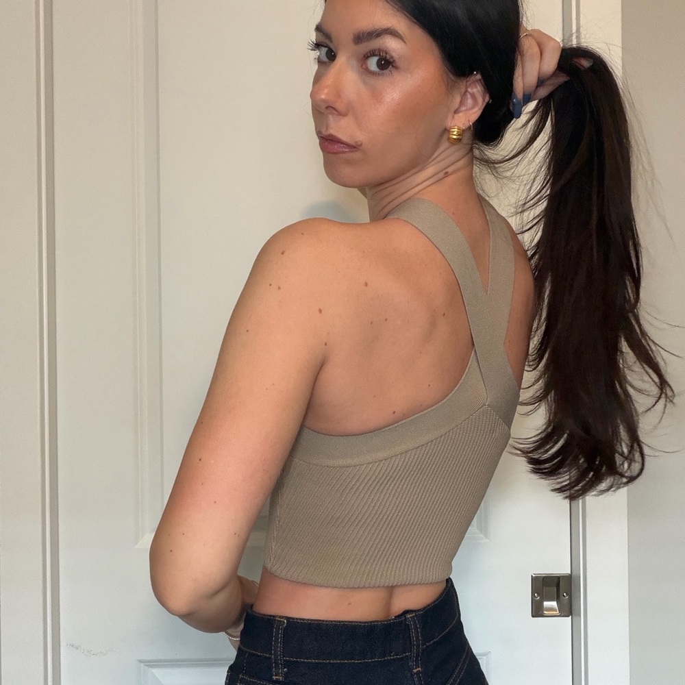 Aritzia Tan Ribbed Halter Top - Picture 4 of 4